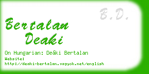 bertalan deaki business card